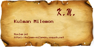 Kulman Milemon névjegykártya